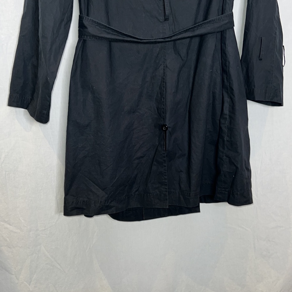 Lightweight Black Cotton Trench, cotton/silk, size 4/6 chic womenswear jacket - Picture 11 of 15
